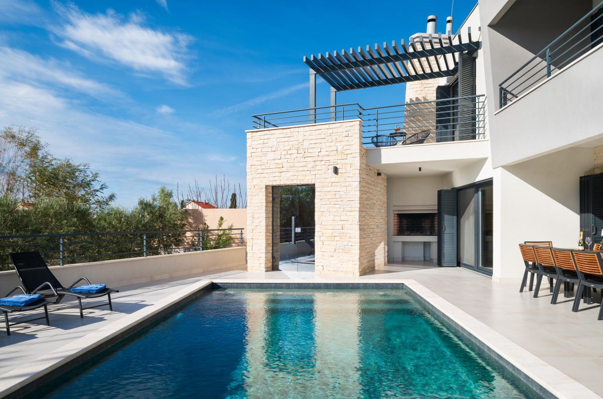 Villa Roca With Heated Pool And Sauna Privlaka  Exterior photo