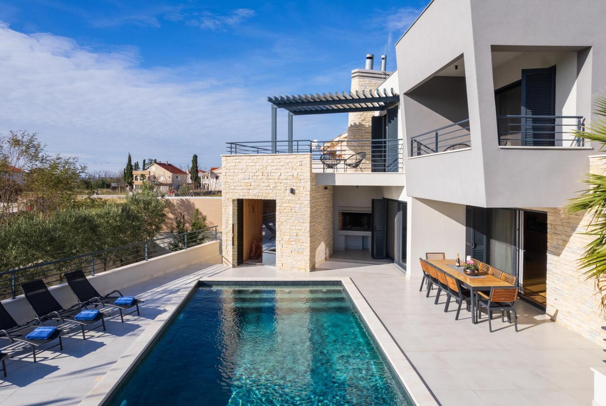 Villa Roca With Heated Pool And Sauna Privlaka  Exterior photo